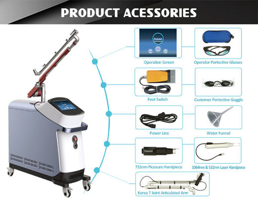 Q comutou a máquina da remoção da tatuagem da máquina 600mj/Cm2   do laser do picosegundo