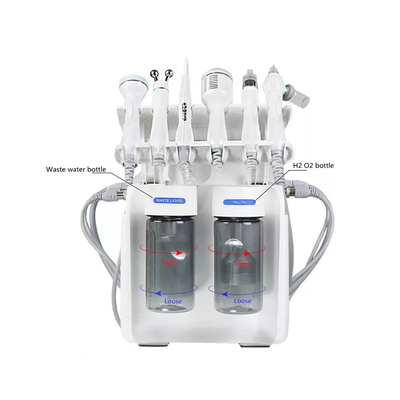 Máquina de limpeza facial 6 em 1 Oxigénio H2O2 Máquina facial de bolhas pequenas