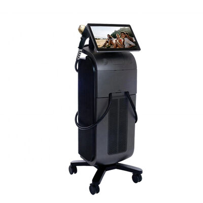 Máquina de remoção de pelos a laser de diodo de botão de parada de emergência com sistema de resfriamento por ar e água semicondutor que garante a remoção de pelos